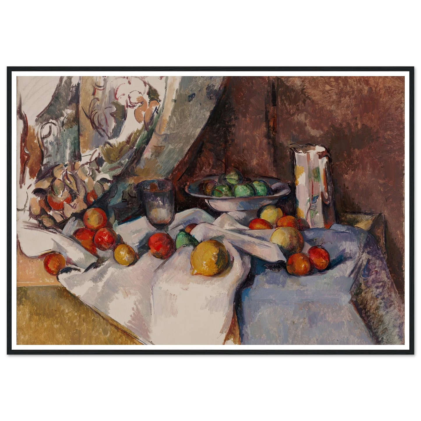 Still Life with Apples (from 1895 until 1898) Art Print | Paul Cezanne - Framed Poster - 30x40 cm / 12x16″ - Black frame