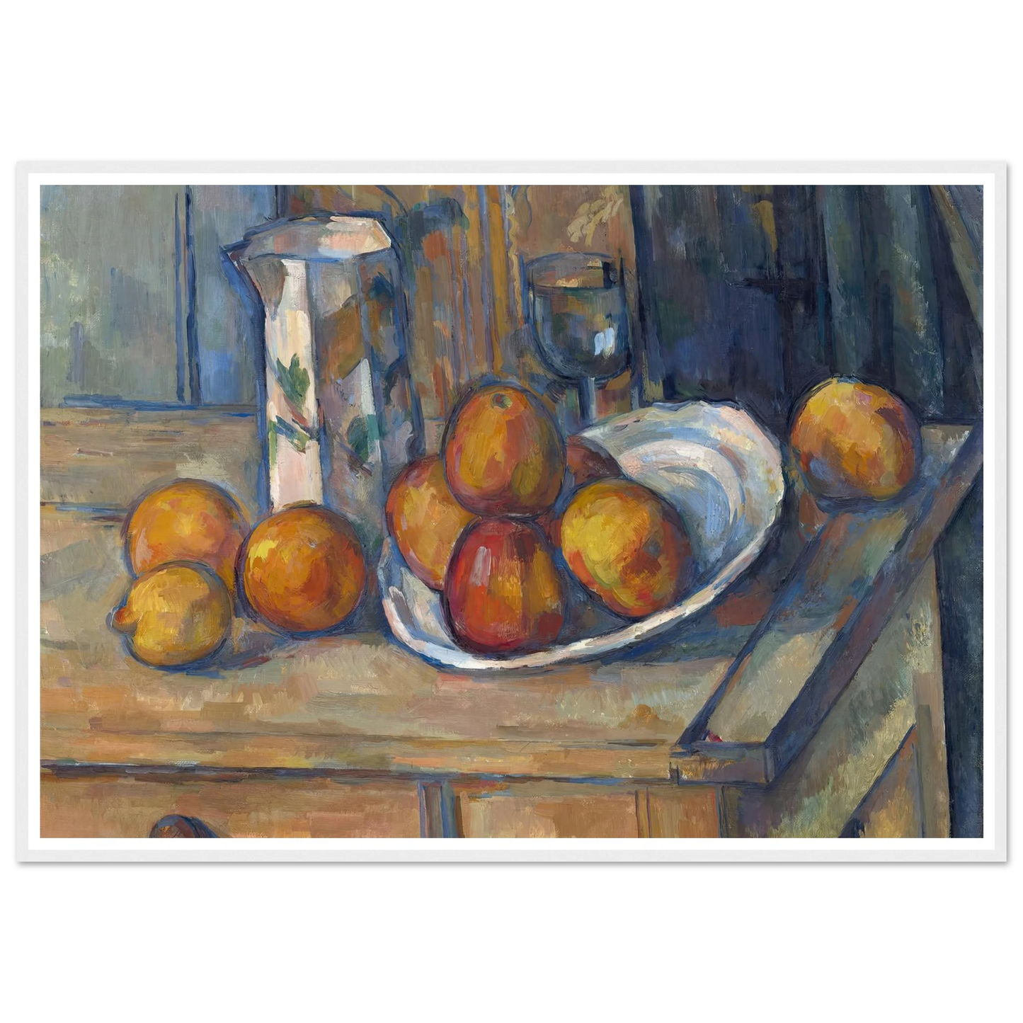 Still Life with Milk Jug and Fruit (c. 1900) Art Print | Paul Cezanne - Framed Poster - 30x40 cm / 12x16″ - Black frame