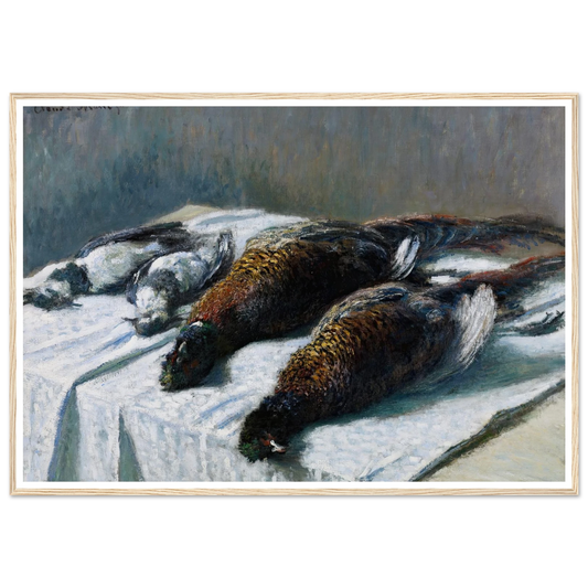 Still Life with Pheasants and Plovers (1879) Art Print | Claude Monet - Framed Poster - 30x40 cm / 12x16″ - Black frame