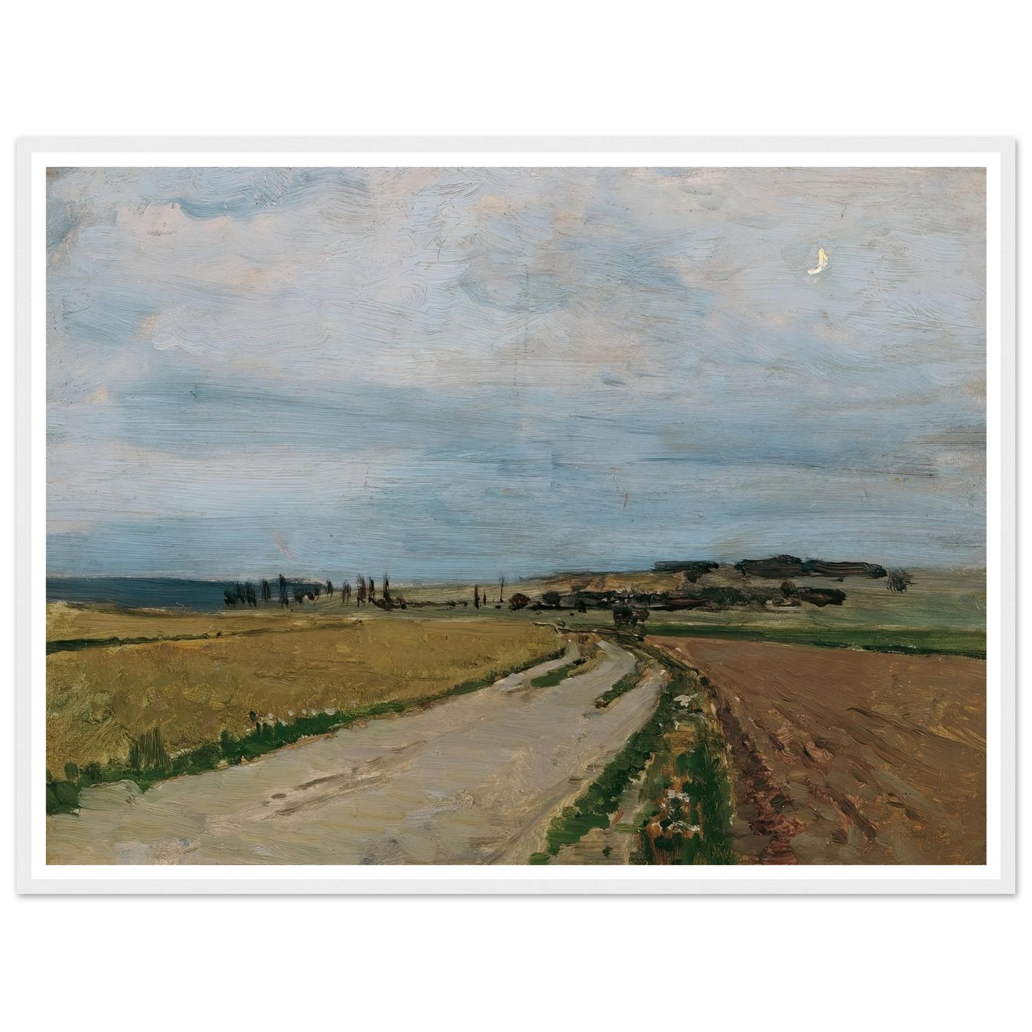 Stimmungsstudie Abend, Michelhausen (Plankenberg) (1888) Art Print | Carl Moll - Framed Poster - 30x40 cm / 12x16″ - Black frame