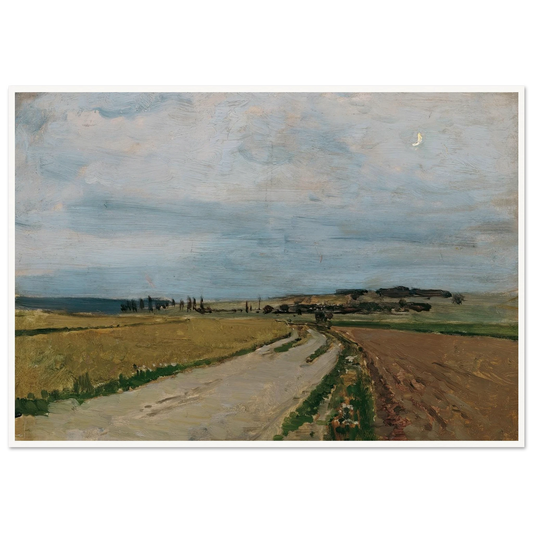 Stimmungsstudie Abend, Michelhausen (Plankenberg) (1888) Art Print | Carl Moll - Framed Poster - 30x40 cm / 12x16″ - Black frame