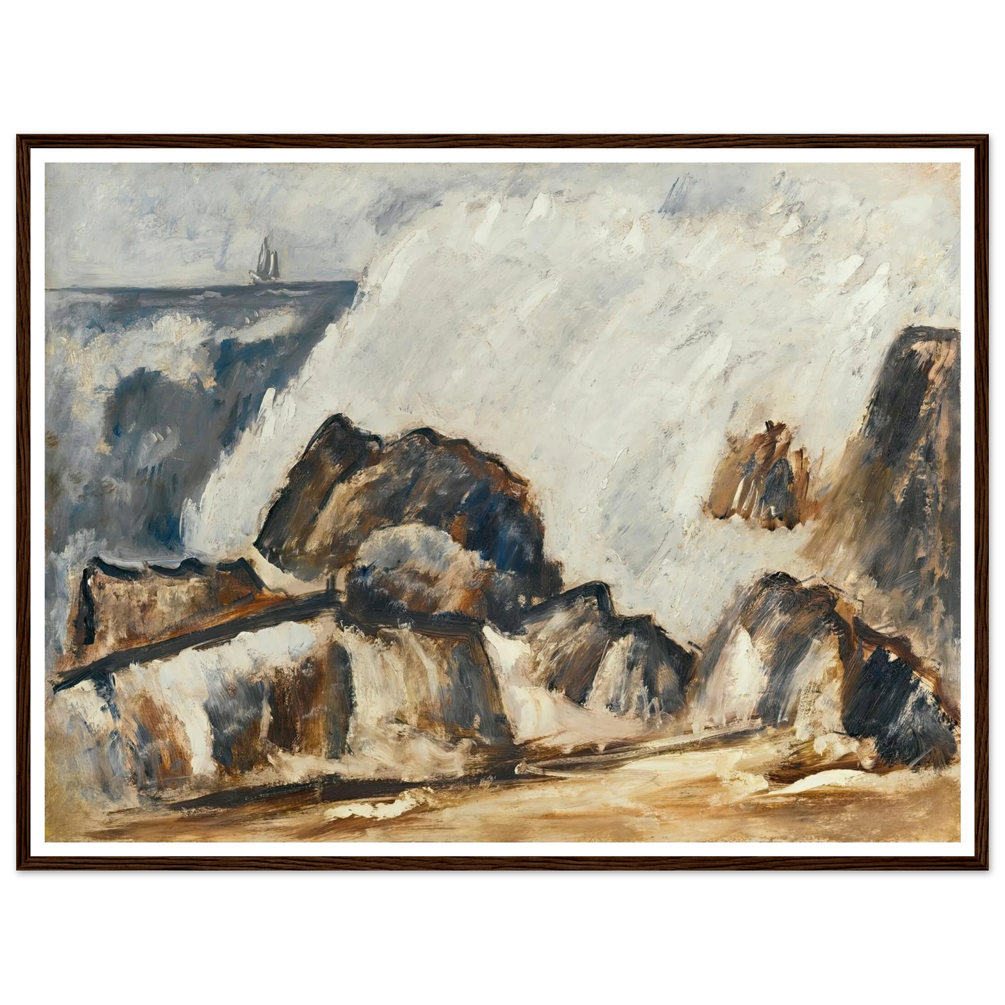 Storm Wave (1939-40) Art Print | Marsden Hartley - Framed Poster - 30x40 cm / 12x16″ - Black frame