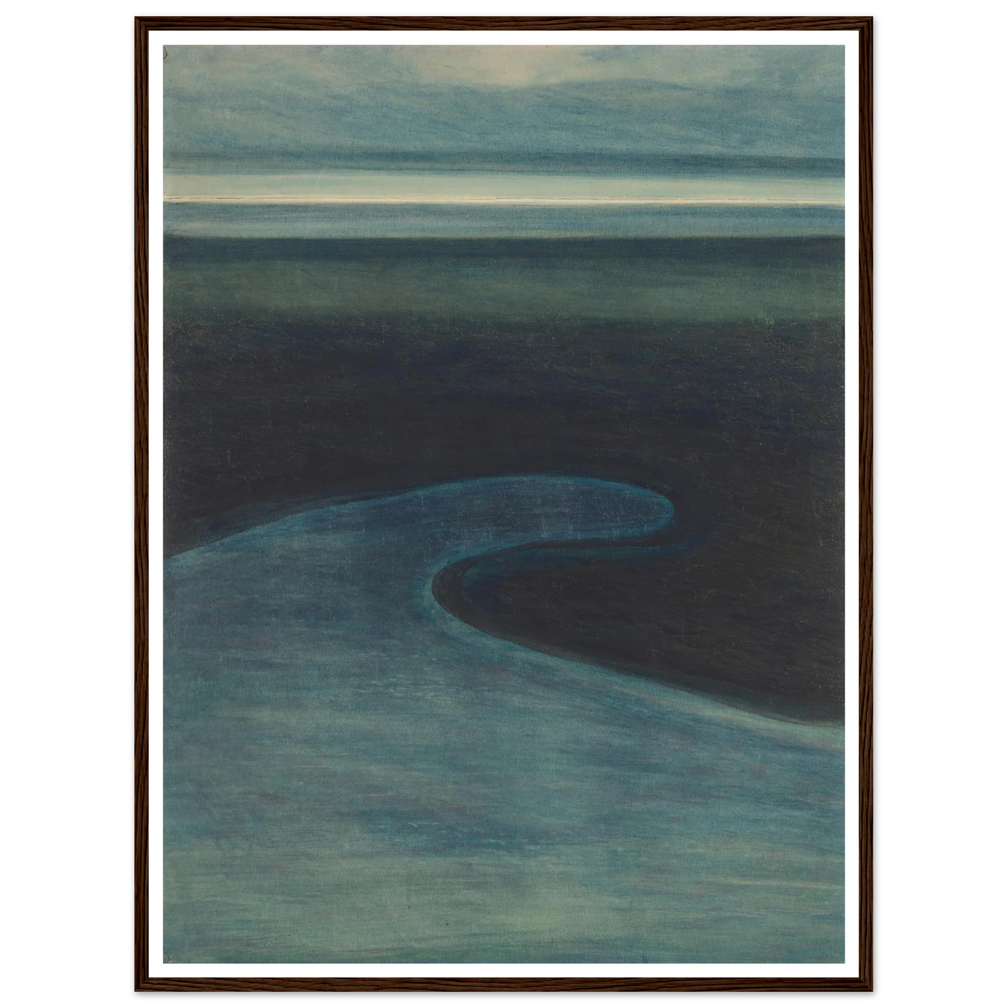 Strand bij laagtij (1909) Art Print | Leon Spilliaert - Framed Poster - 30x40 cm / 12x16″ - Black frame