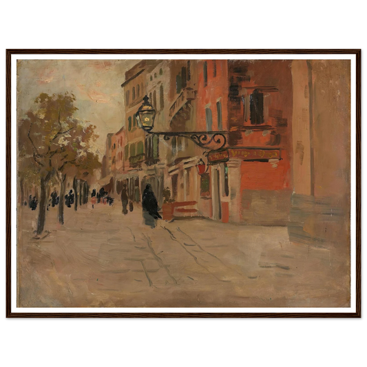 Street in Venice (1894) Art Print | Frits Thaulow - Framed Poster - 30x40 cm / 12x16″ - Black frame