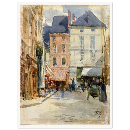 Street scene in Holland (1903) Art Print | Frances Hodgkins - Framed Poster - 30x40 cm / 12x16″ - Black frame