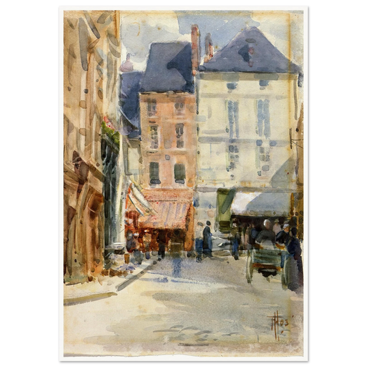 Street scene in Holland (1903) Art Print | Frances Hodgkins - Framed Poster - 30x40 cm / 12x16″ - Black frame