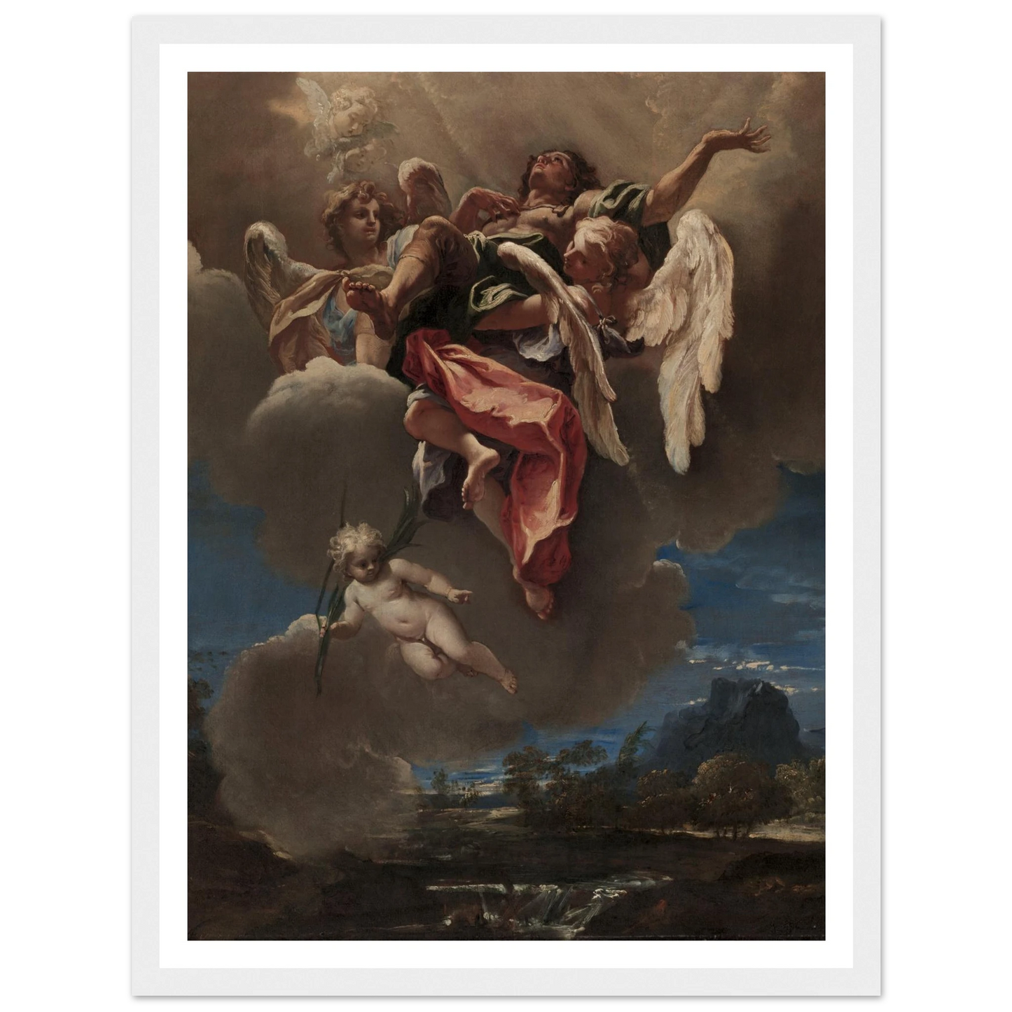 Study for ‘An Apotheosis of a Saint’ (for San Bernardino dei Morti, Milan) (c. 1695) Art Print | Sebastiano Ricci - Framed Poster - 30x40 cm / 12x16″ - Black frame
