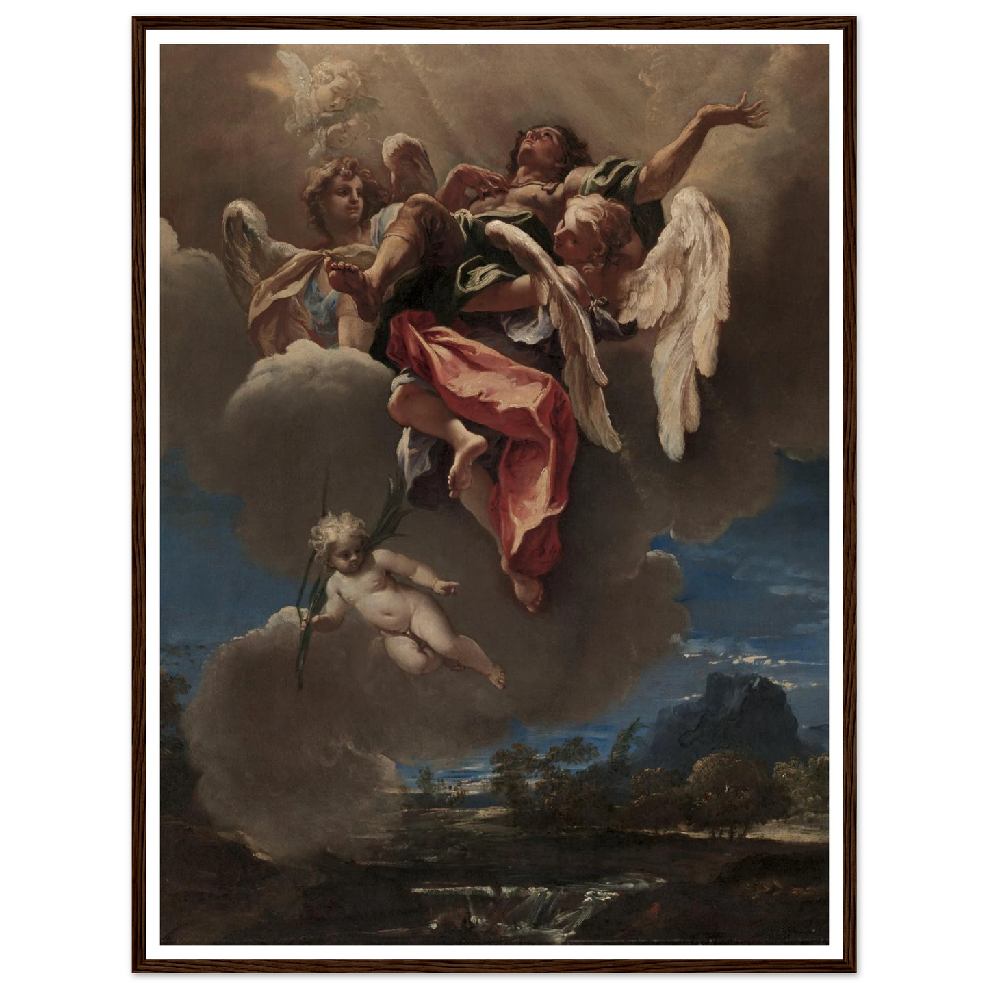 Study for ‘An Apotheosis of a Saint’ (for San Bernardino dei Morti, Milan) (c. 1695) Art Print | Sebastiano Ricci - Framed Poster - 30x40 cm / 12x16″ - Black frame