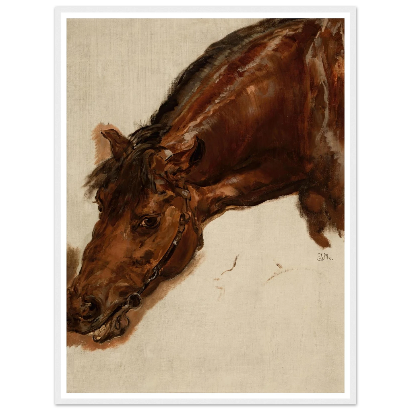 Study of a horse head (1875) Art Print | Jan Matejko - Framed Poster - 30x40 cm / 12x16″ - Black frame