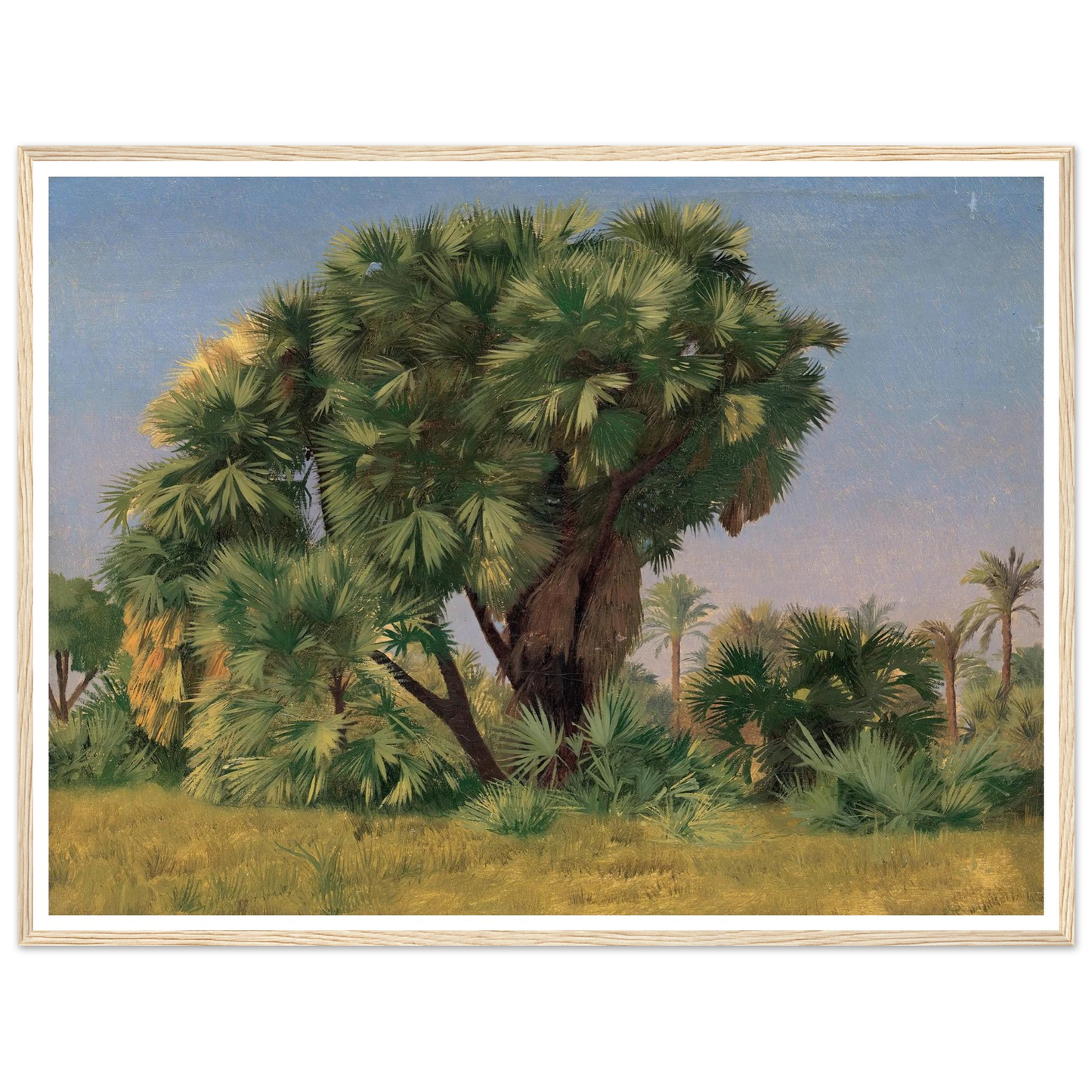 Study of Palm Trees (probably 1868) Art Print | Jean Leon Gerome - Framed Poster - 30x40 cm / 12x16″ - Black frame