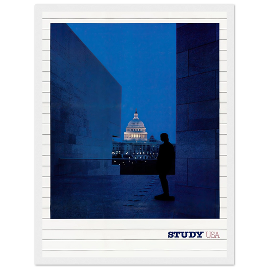 Study USA Art Print | US Information Agency - Framed Poster - 30x40 cm / 12x16″ - Black frame
