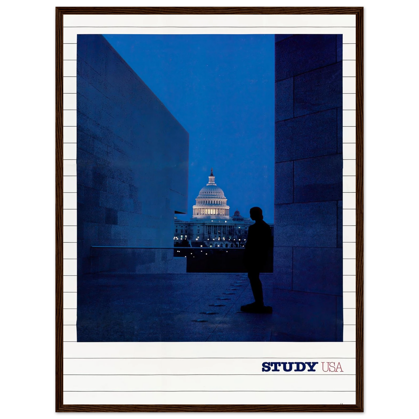 Study USA Art Print | US Information Agency - Framed Poster - 30x40 cm / 12x16″ - Black frame