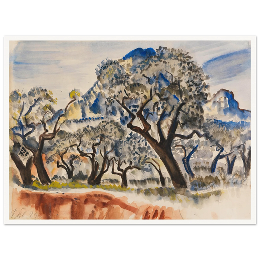 Südfranzösische Landschaft mit Bäumen (1929) Art Print | Paul Kleinschmidt - Framed Poster - 30x40 cm / 12x16″ - Black frame