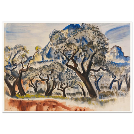 Südfranzösische Landschaft mit Bäumen (1929) Art Print | Paul Kleinschmidt - Framed Poster - 30x40 cm / 12x16″ - Black frame