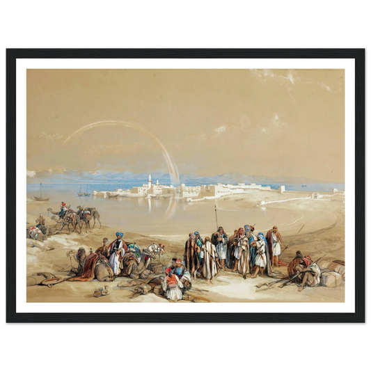 Suez (1840) Art Print | David Roberts - Framed Poster - 30x40 cm / 12x16″ - Black frame