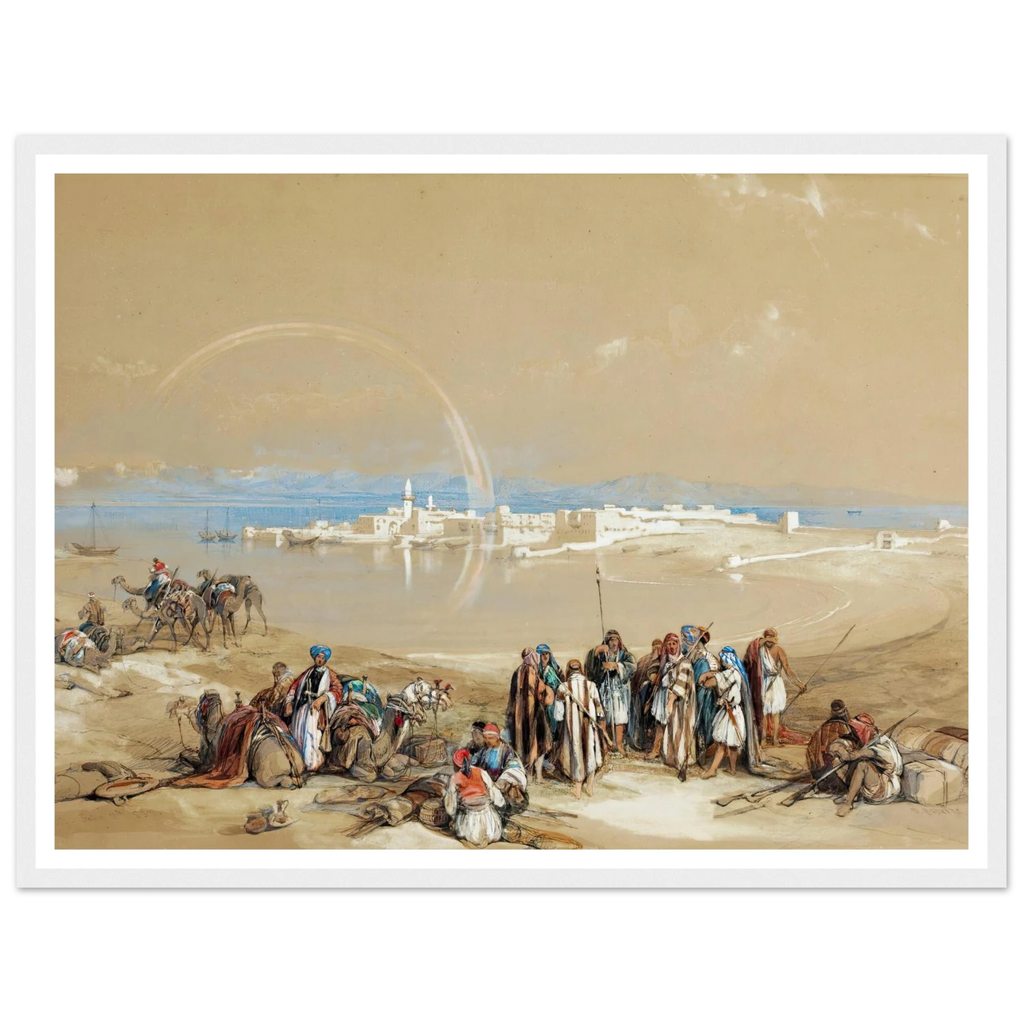 Suez (1840) Art Print | David Roberts - Framed Poster - 30x40 cm / 12x16″ - Black frame