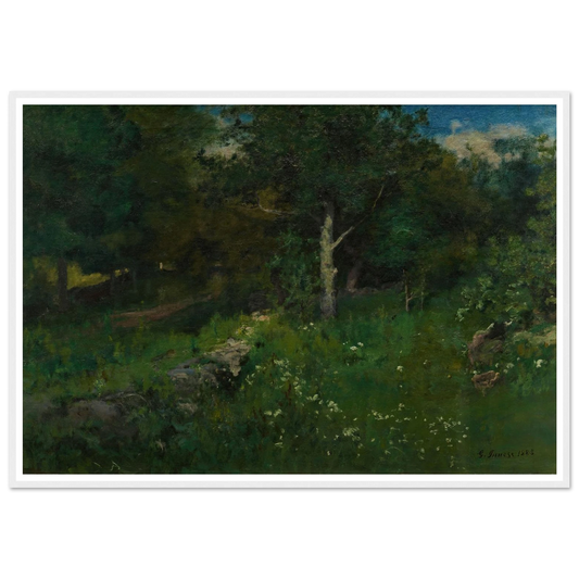 Summer Foliage (1883) Art Print | George Inness - Framed Poster - 30x40 cm / 12x16″ - Black frame