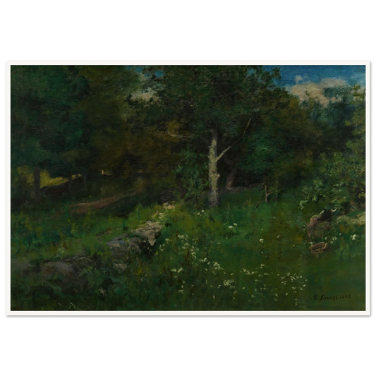 Summer Foliage (1883) Art Print | George Inness - Framed Poster - 30x40 cm / 12x16″ - Black frame