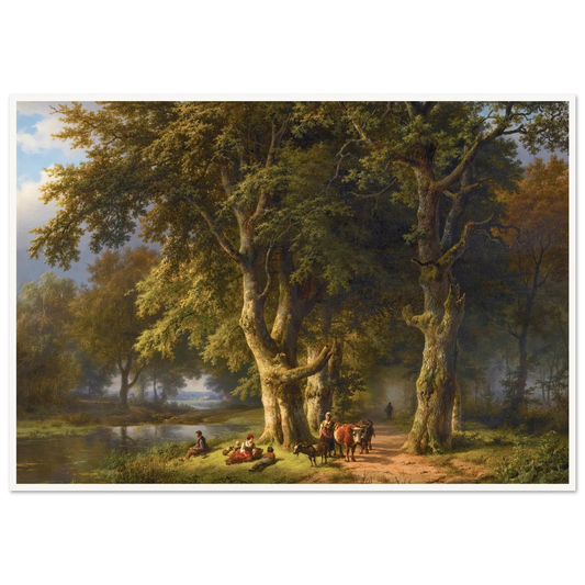 Summer Landscape (1850) Art Print | Barend Cornelis Koekkoek - Framed Poster - 30x40 cm / 12x16″ - Black frame