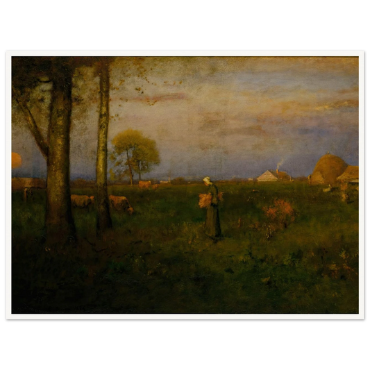 Sundown (1884) Art Print | George Inness - Framed Poster - 30x40 cm / 12x16″ - Black frame