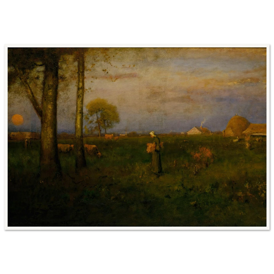 Sundown (1884) Art Print | George Inness - Framed Poster - 30x40 cm / 12x16″ - Black frame