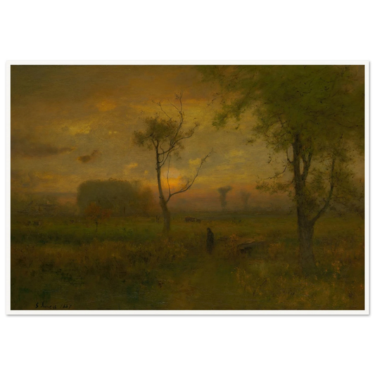 Sunrise (1887) Art Print | George Inness - Framed Poster - 30x40 cm / 12x16″ - Black frame