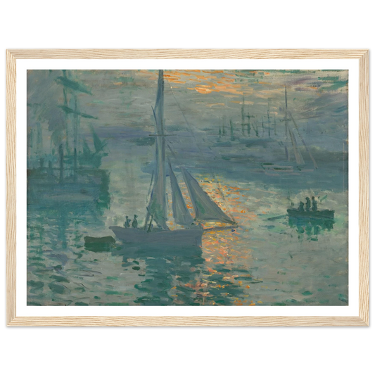 Sunrise (Marine) (1873) Art Print | Claude Monet - Framed Poster - 30x40 cm / 12x16″ - Black frame
