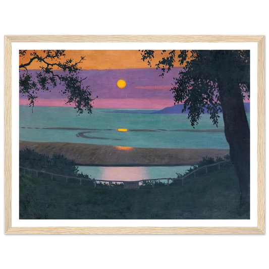 Sunset At Grace, Orange And Violet Sky (1918) Art Print | Felix Vallotton - Framed Poster - 30x40 cm / 12x16″ - Black frame