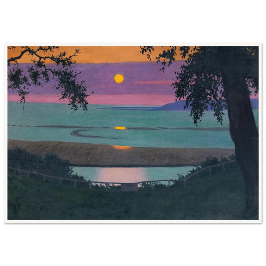 Sunset At Grace, Orange And Violet Sky (1918) Art Print | Felix Vallotton - Framed Poster - 30x40 cm / 12x16″ - Black frame