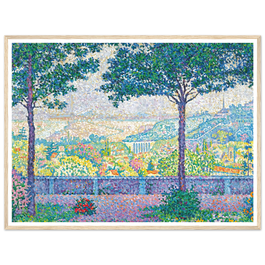 Terrasse De Meudon (1899) Art Print | Paul Signac - Framed Poster - 30x40 cm / 12x16″ - Black frame