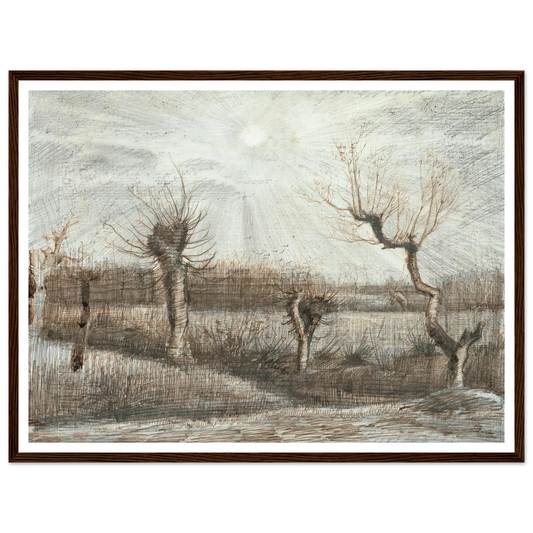 Tetards (Pollards) (1884) Art Print | Vincent van Gogh - Framed Poster - 30x40 cm / 12x16″ - Black frame