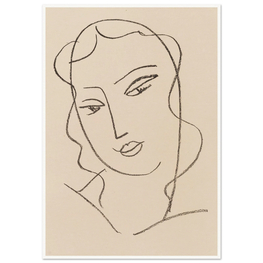 Tête voilée (1950-1951) Art Print | Henri Matisse - Framed Poster - 30x40 cm / 12x16″ - Black frame
