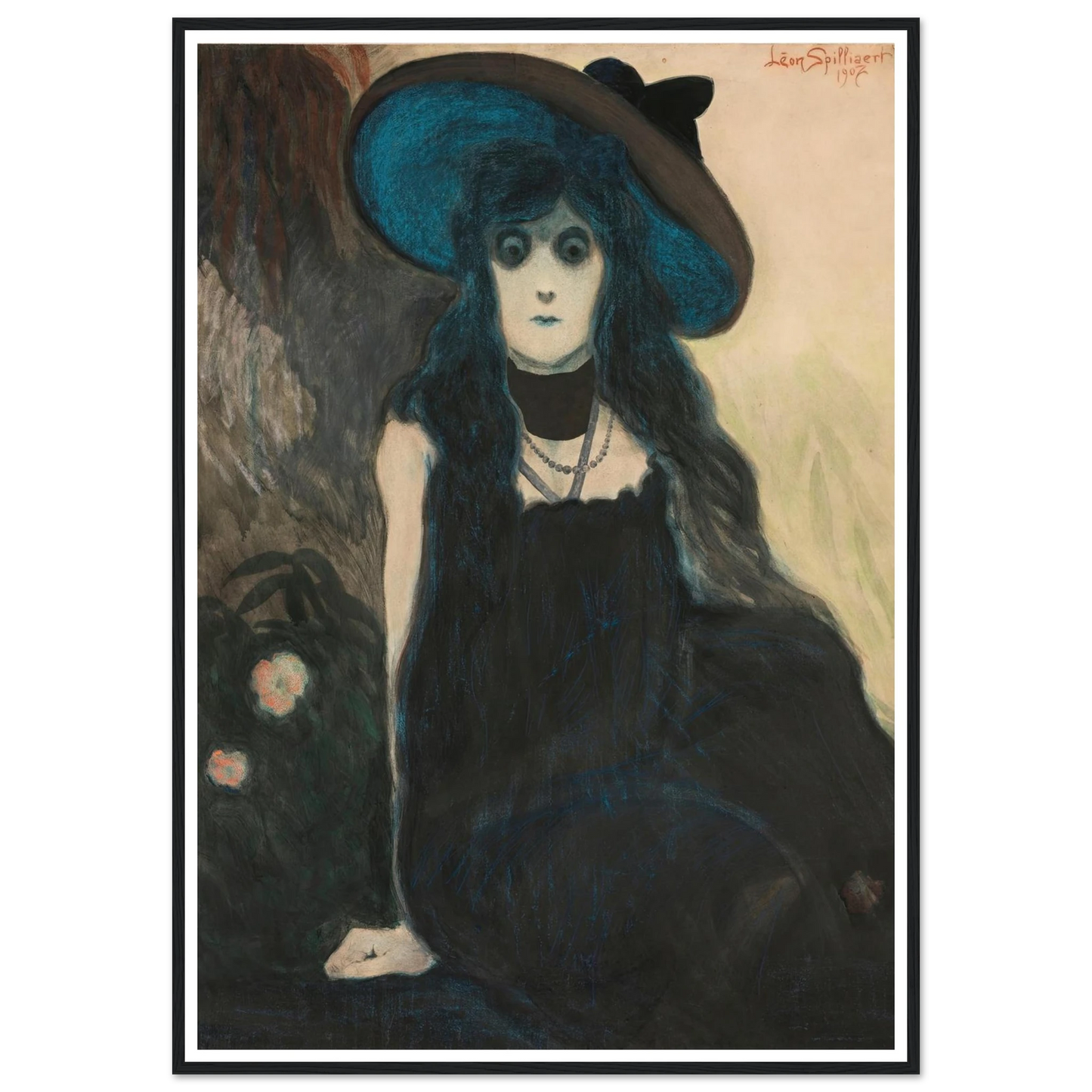 The Absinth Drinker (1907) Art Print | Leon Spilliaert - Framed Poster - 30x40 cm / 12x16″ - Black frame