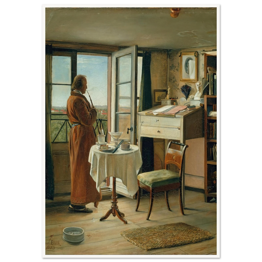 The actor Kristian Mantzius in his study (1853) Art Print | Carl Bloch - Framed Poster - 30x40 cm / 12x16″ - Black frame