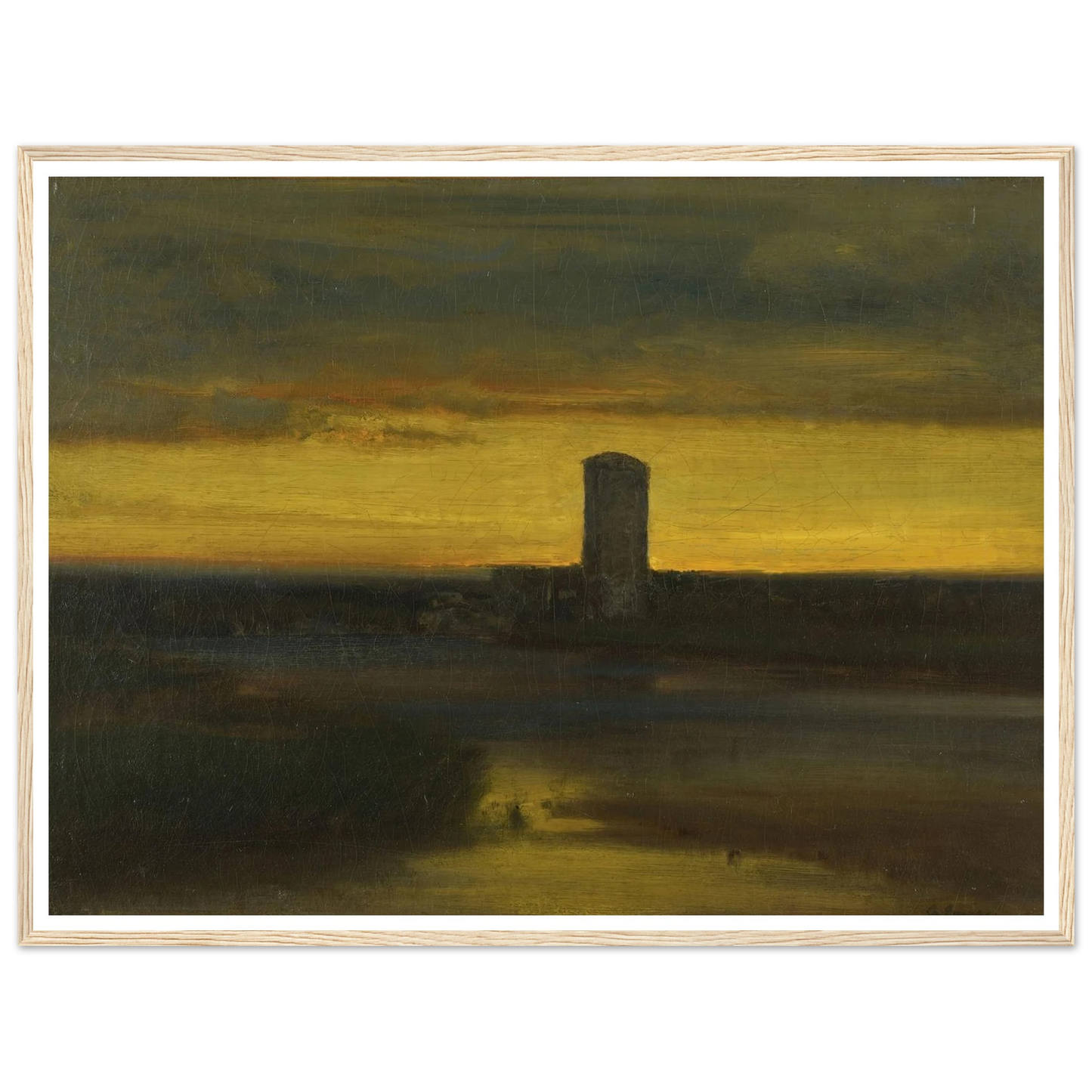 The After Glow, Italy (circa 1873) Art Print | George Inness - Framed Poster - 30x40 cm / 12x16″ - Black frame