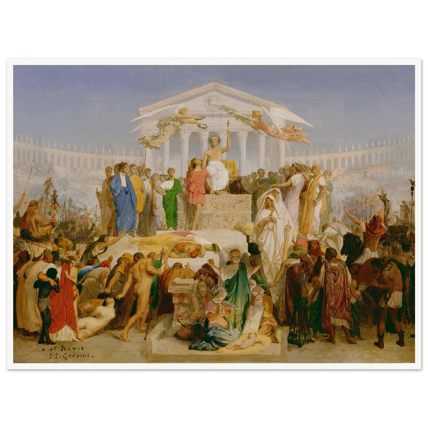 The Age of Augustus, the Birth of Christ (1852) Art Print | Jean Leon Gerome - Framed Poster - 30x40 cm / 12x16″ - Black frame