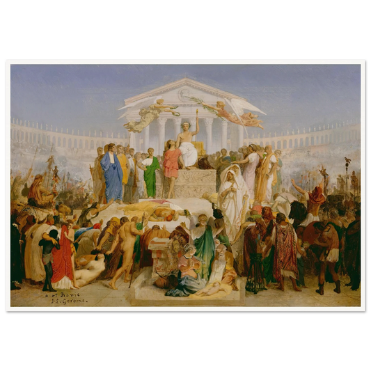 The Age of Augustus, the Birth of Christ (1852) Art Print | Jean Leon Gerome - Framed Poster - 30x40 cm / 12x16″ - Black frame