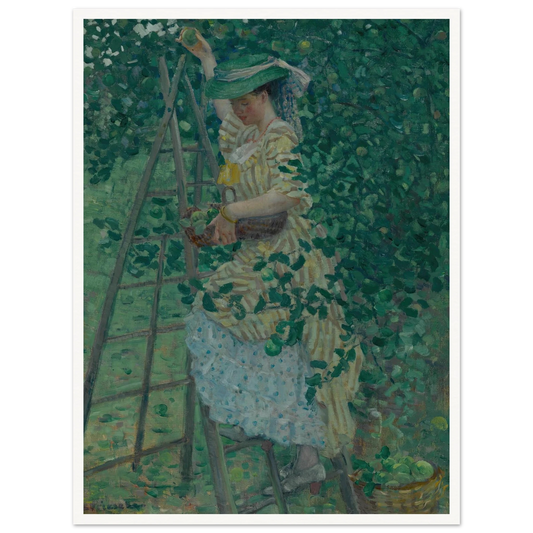 The Apple Tree (1908) Art Print | Frederick Carl Frieseke - Framed Poster - 30x40 cm / 12x16″ - Black frame