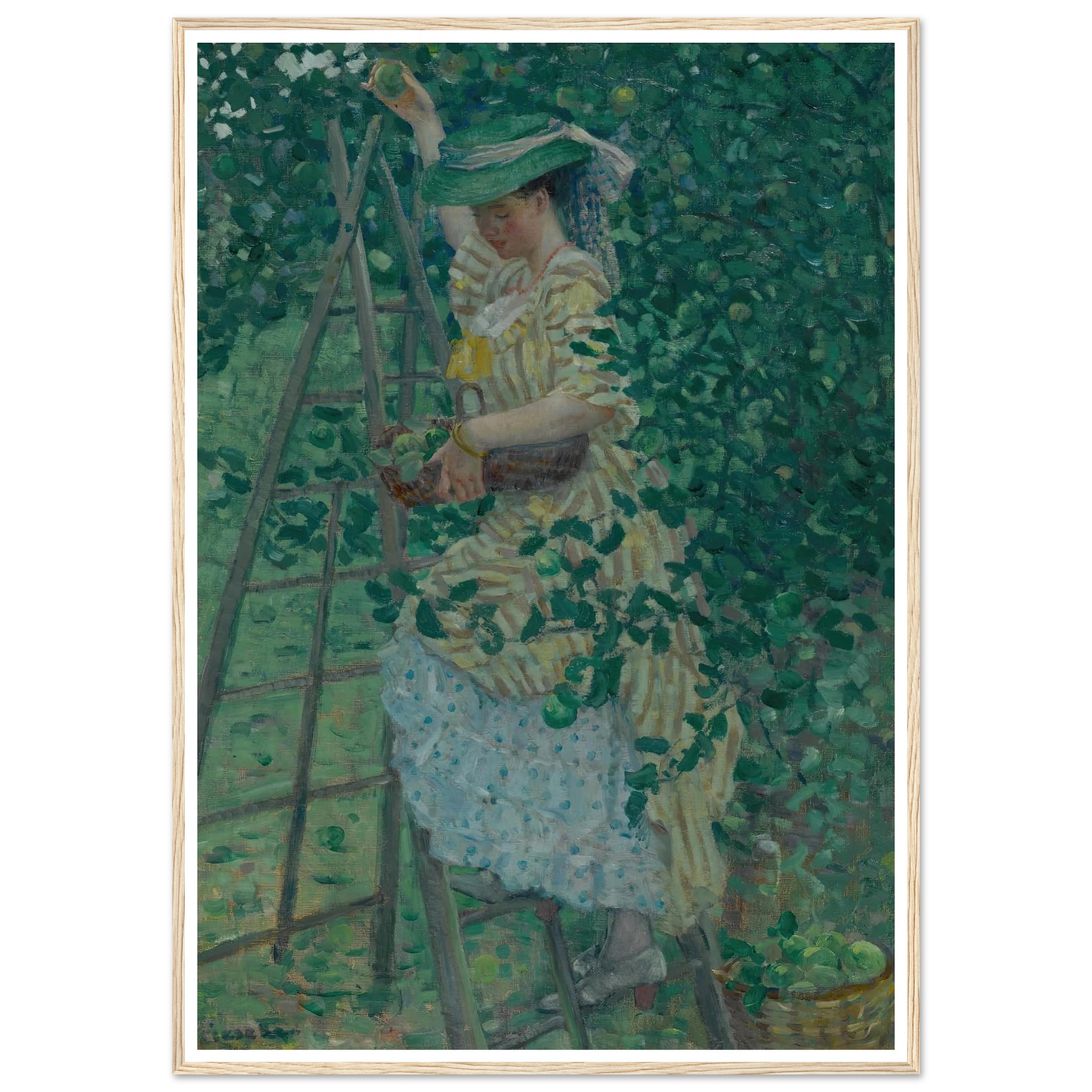 The Apple Tree (1908) Art Print | Frederick Carl Frieseke - Framed Poster - 30x40 cm / 12x16″ - Black frame