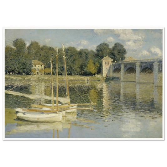 The Argenteuil Bridge (1874) Art Print | Claude Monet - Framed Poster - 30x40 cm / 12x16″ - Black frame