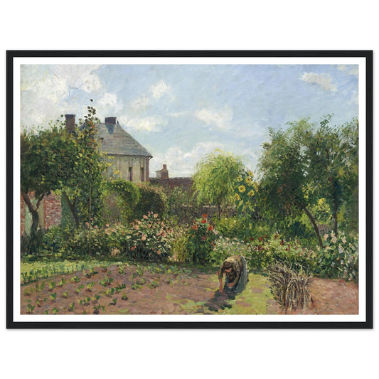The Artist’s Garden at Eragny (1898) Art Print | Camille Pissarro - Framed Poster - 30x40 cm / 12x16″ - Black frame