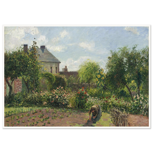 The Artist’s Garden at Eragny (1898) Art Print | Camille Pissarro - Framed Poster - 30x40 cm / 12x16″ - Black frame