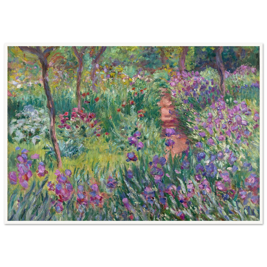 The Artist’s Garden in Giverny (1900) Art Print | Claude Monet - Framed Poster - 30x40 cm / 12x16″ - Black frame