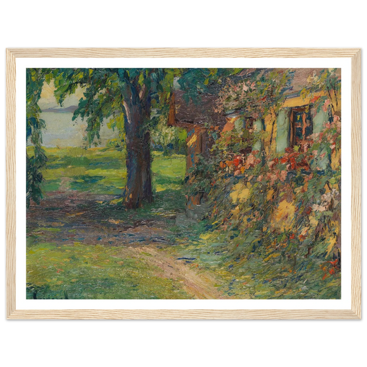 The artist’s house on Lake Starnberg (1920) Art Print | Edward Cucuel - Framed Poster - 30x40 cm / 12x16″ - Black frame