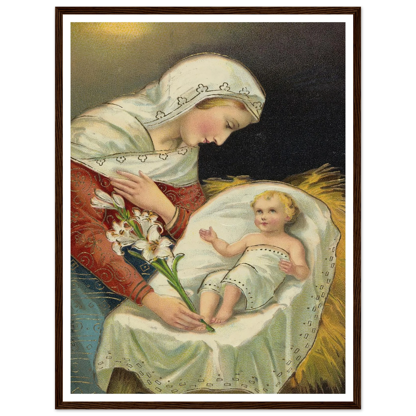 The baby Jesus and the Virgin Mary - Framed Poster - 30x40 cm / 12x16″ - Black frame