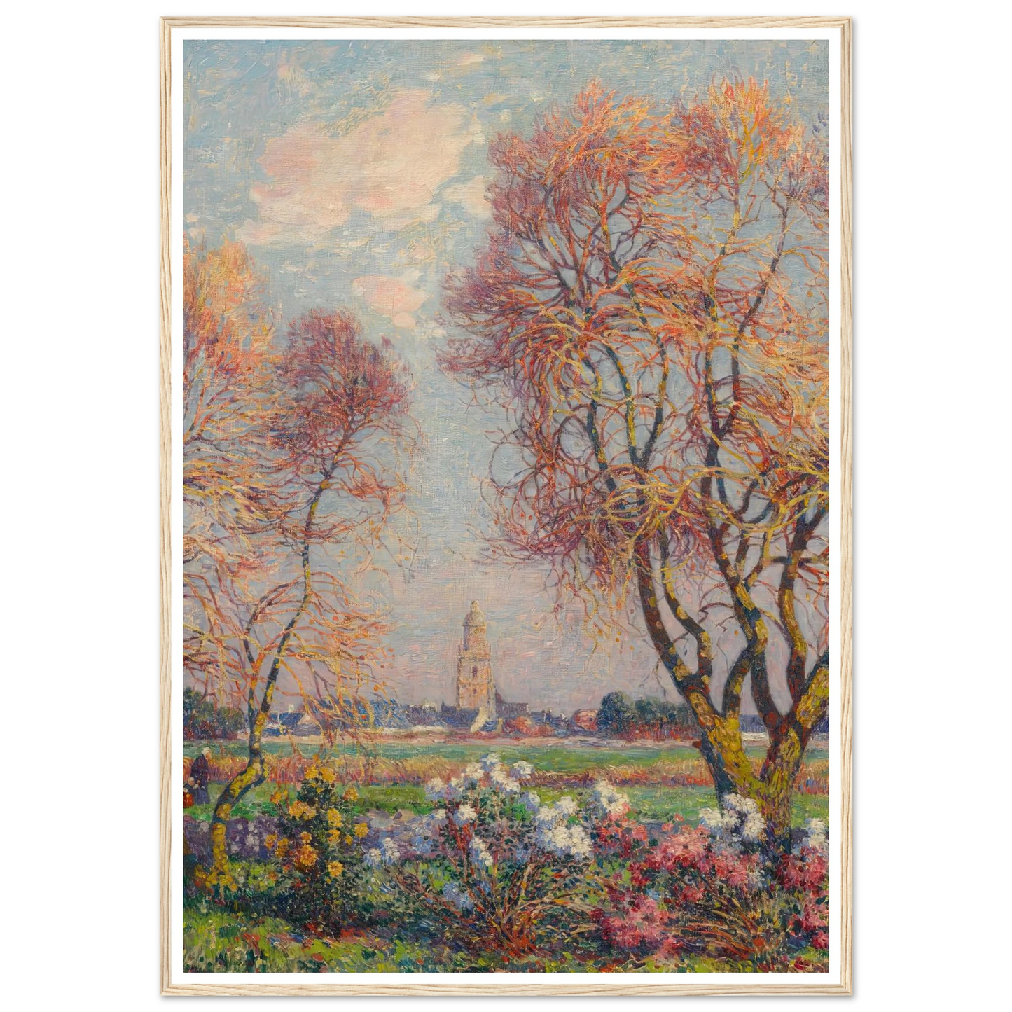 The Banks of the Loire, Basse Indre, 1917 Art Print | Ferdinand du Puigaudeau - Framed Poster - 30x40 cm / 12x16″ - Black frame