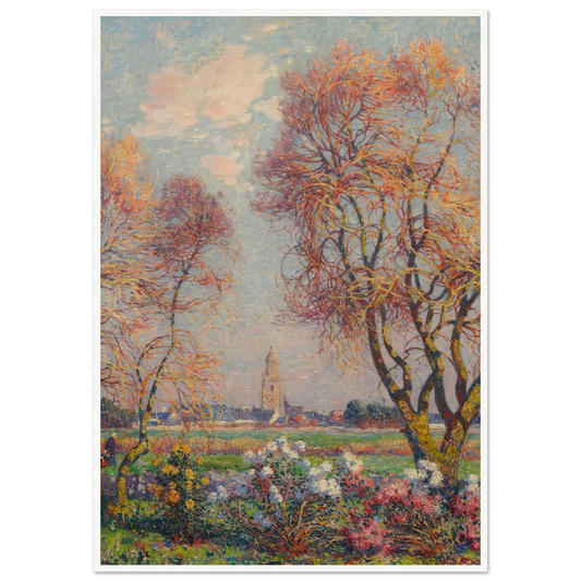 The Banks of the Loire, Basse Indre, 1917 Art Print | Ferdinand du Puigaudeau - Framed Poster - 30x40 cm / 12x16″ - Black frame
