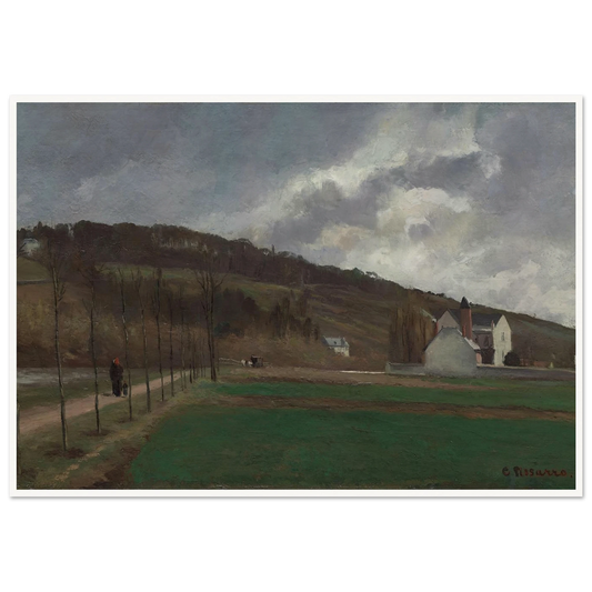 The Banks of the Marne in Winter (1866) Art Print | Camille Pissarro - Framed Poster - 30x40 cm / 12x16″ - Black frame