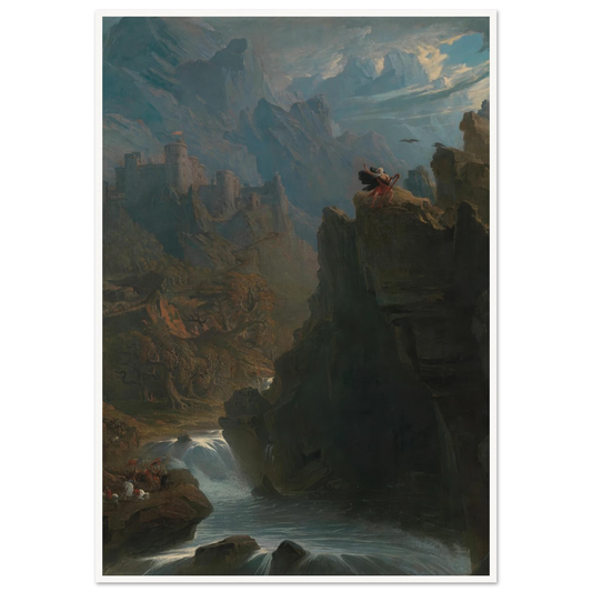 The Bard (ca. 1817) Art Print | John Martin - Framed Poster - 30x40 cm / 12x16″ - Black frame
