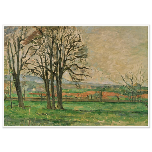 The Bare Trees at Jas de Bouffan Art Print | Paul Cezanne - Framed Poster - 30x40 cm / 12x16″ - Black frame